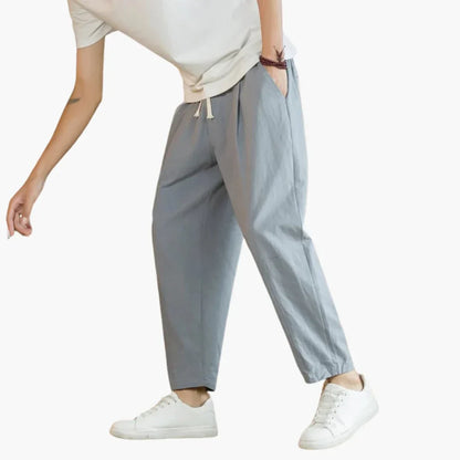 Kurze Hosen – Locker sitzend – Leicht – Baggy-Hosen – Herrenhosen-Grau-L-Chaps Herrenmode