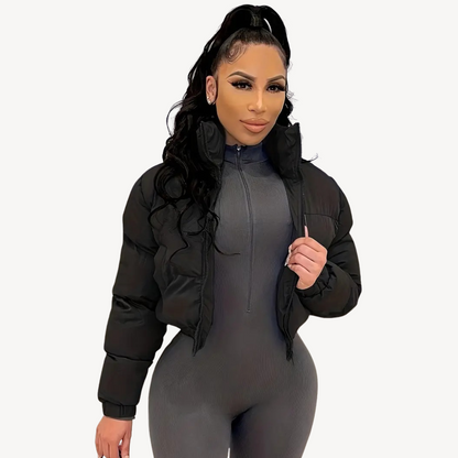 Kurze Pufferjacke mit Reißverschluss für Damen | Loravelle 1