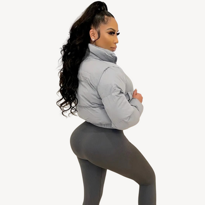 Kurze Pufferjacke mit Reißverschluss für Damen | Loravelle 3