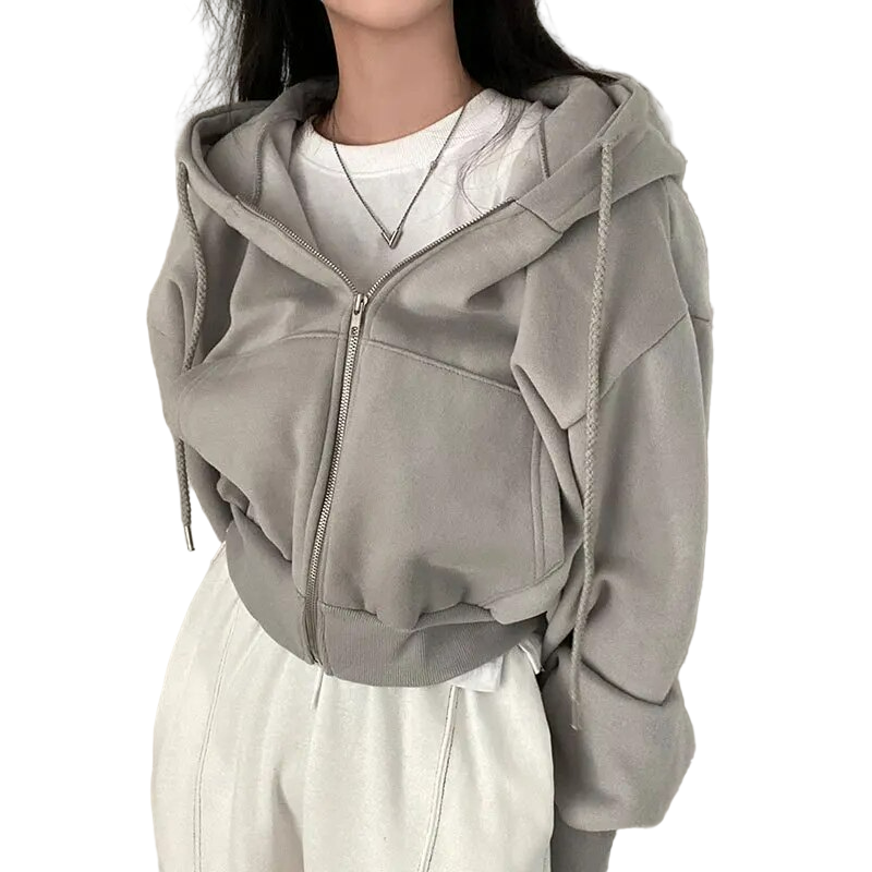 Kapuzenpullover Damen Reißverschluss Hoodie Modern - BerlinGlamour