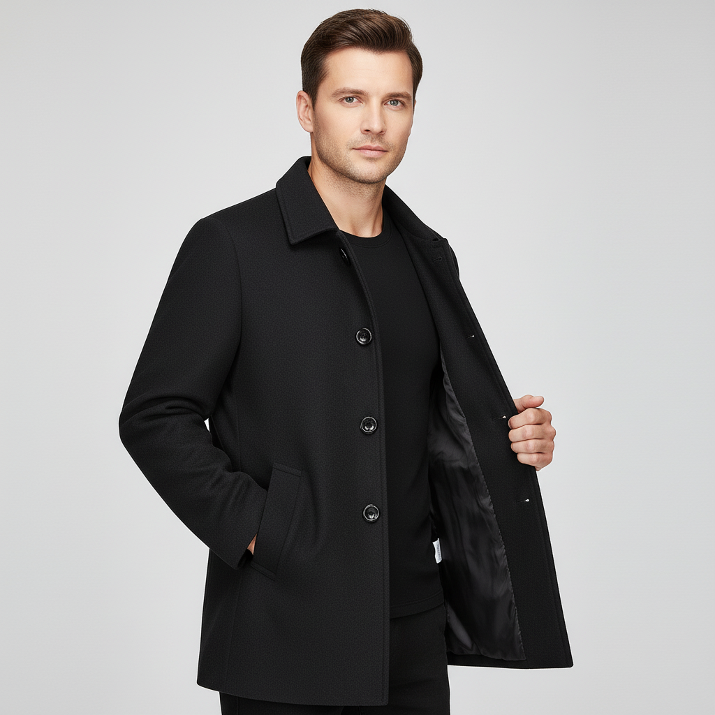 Herren Trenchcoat Kurz Einreihig Maßgeschneidert Winter - BerlinGlamour