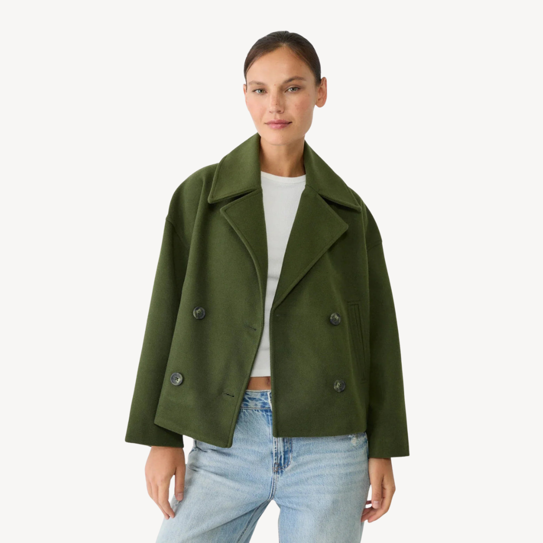 Kurzer Woll-Peacoat für Damen | Loravelle 0