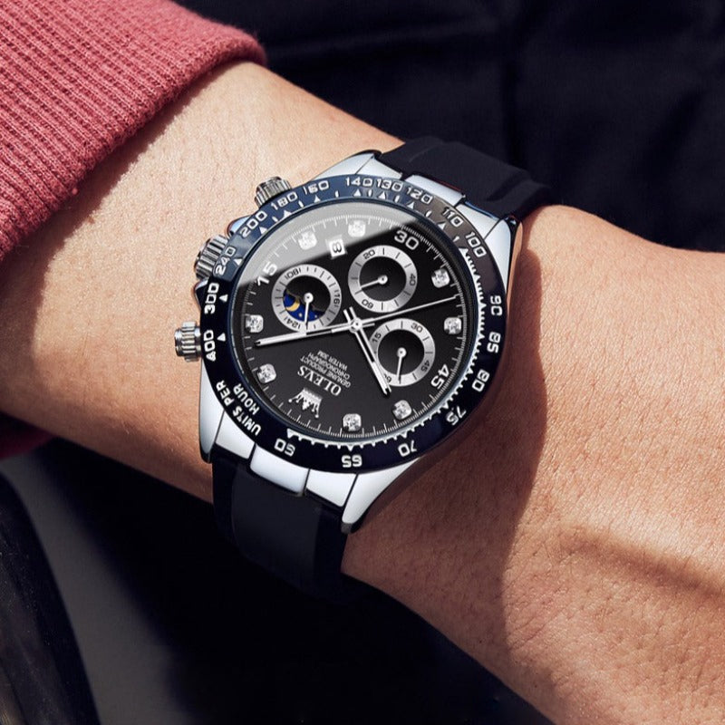 Herren Armbanduhr Edelstahl Elegante Analog