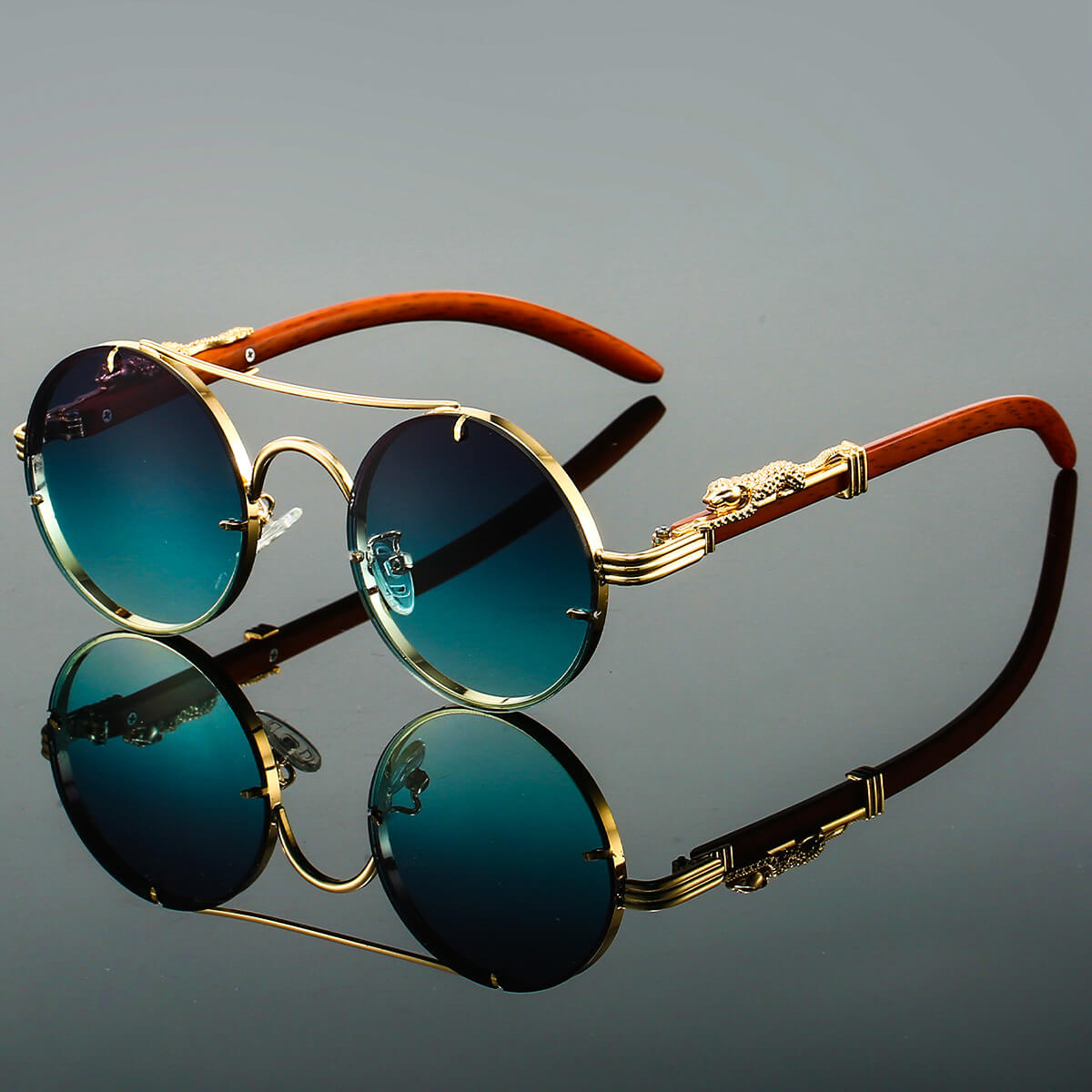 Retro Sonnenbrille Oval Metall Berlin Style