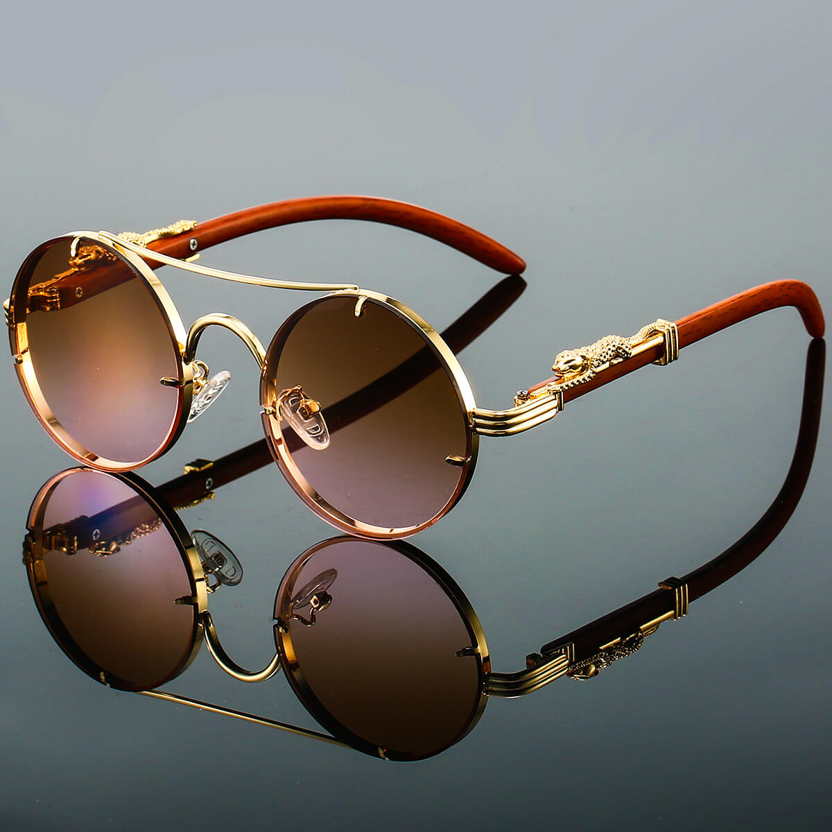 Retro Sonnenbrille Oval Metall Berlin Style