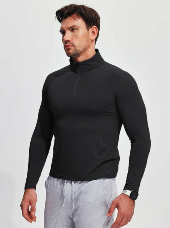 Herren Funktionsshirt Reißverschluss Atmungsaktiv