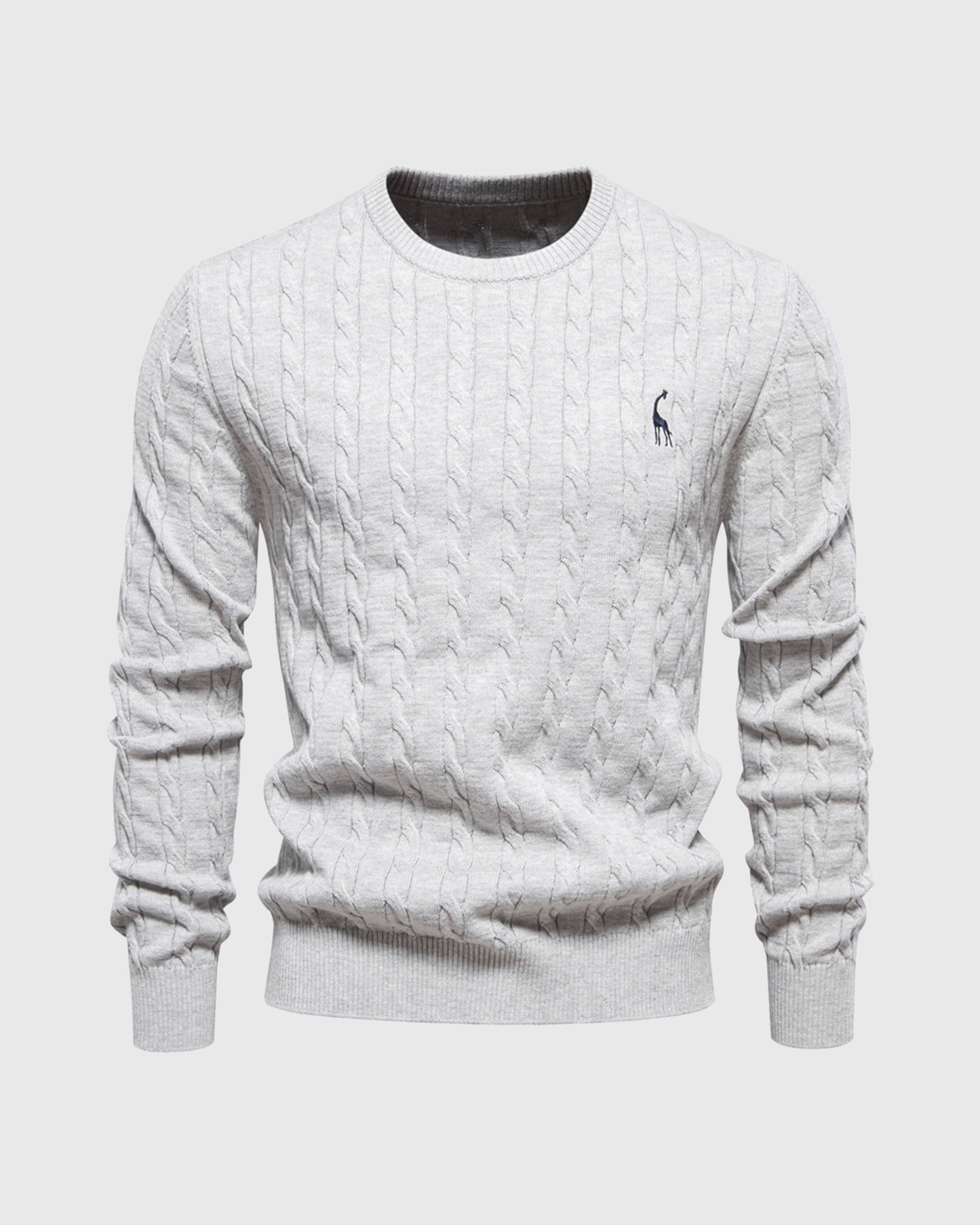 Herren Strickpullover Zopfmuster Baumwolle Bequem