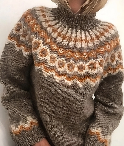 Weicher Damen Rollkragenpullover Isländische Wolle Kuschelig
