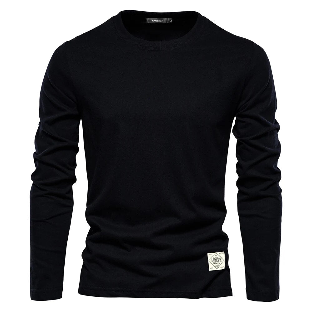 Damen T-Shirt Langarm O-Ausschnitt Elegant