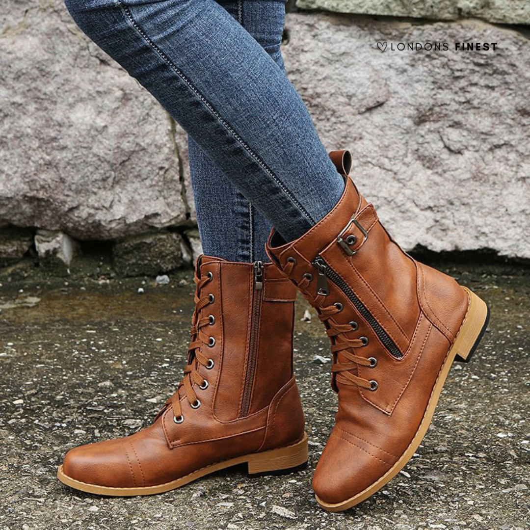 Damen Winterstiefel Orthopädisch Schnürschuhe Warm