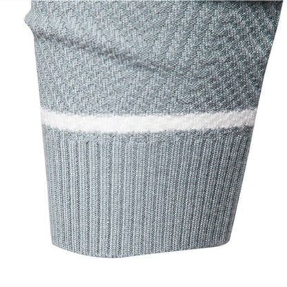 Herren Pullover Streifen Rundhals Klassisch