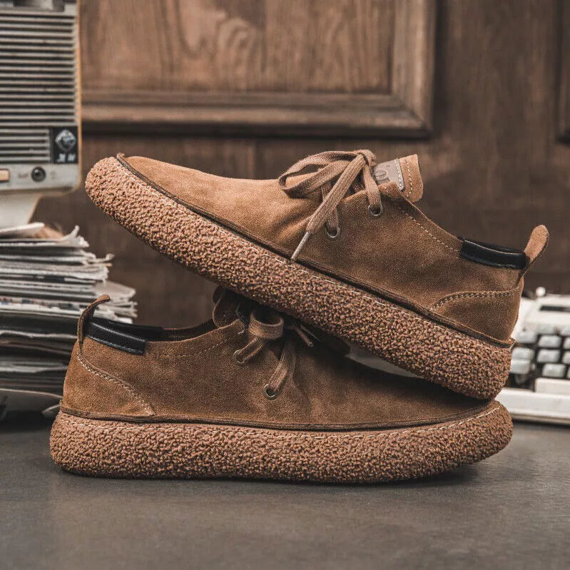 Herren Leder-Schuhe Nubuk Weich Komfortabel Elegant