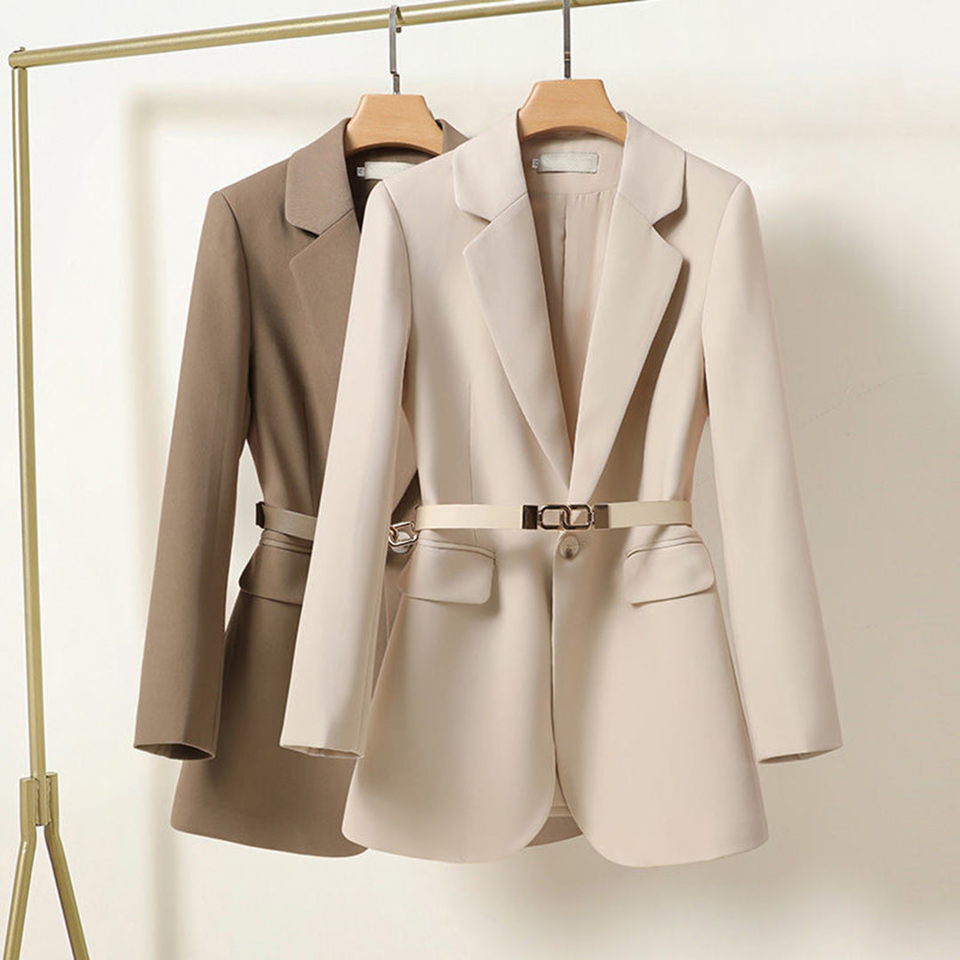 Eleganter Damen Blazer Lang mit Gürtel Herbst - BerlinGlamour