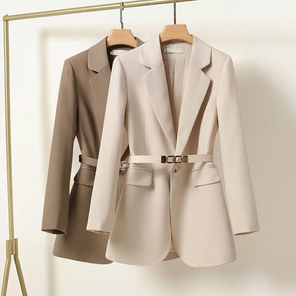 Eleganter Damen Blazer Lang mit Gürtel Herbst - BerlinGlamour