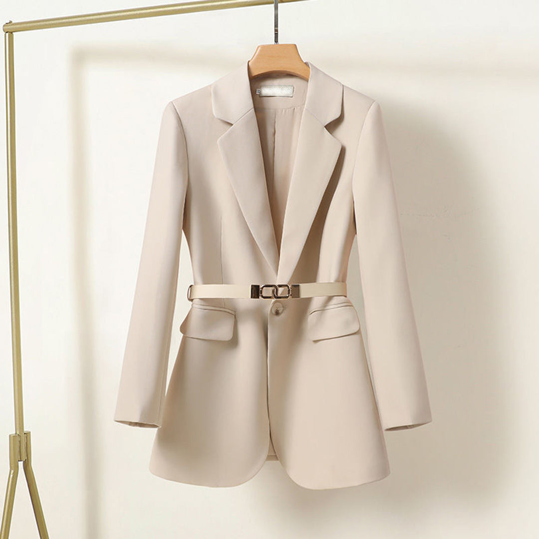 Eleganter Damen Blazer Lang mit Gürtel Herbst