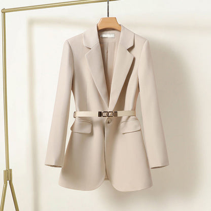 Eleganter Damen Blazer Lang mit Gürtel Herbst