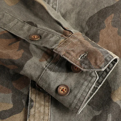 Herren Cargo Hemd Militärstyle Camo