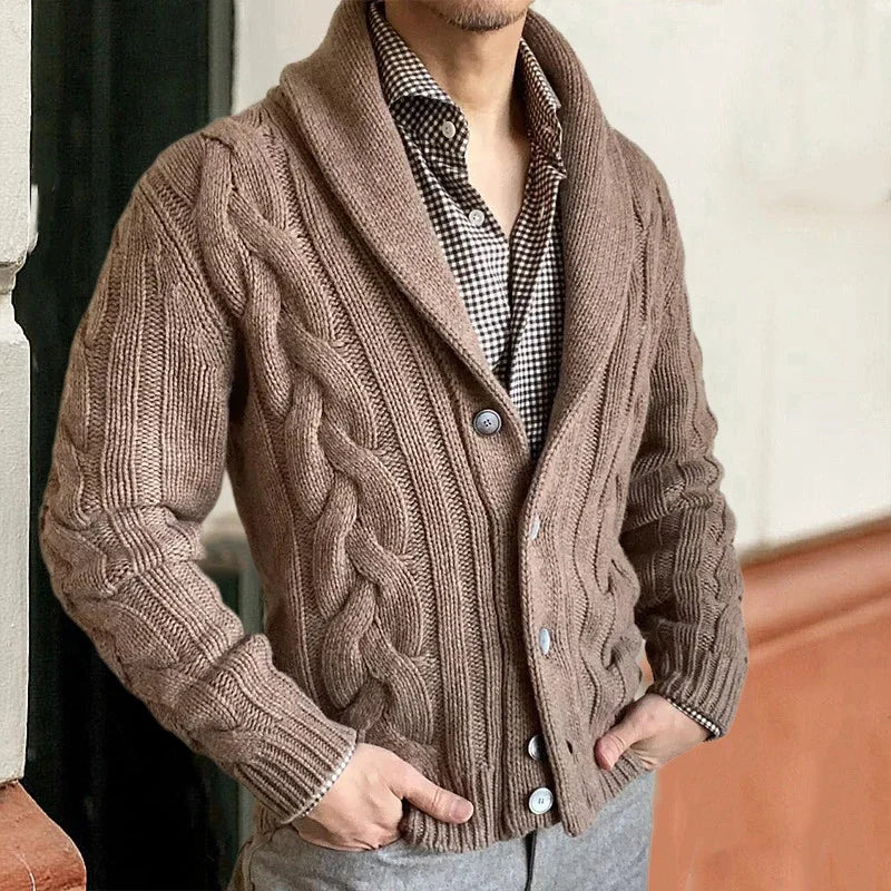 Herren-Kardigan Warm Flauschig Winter