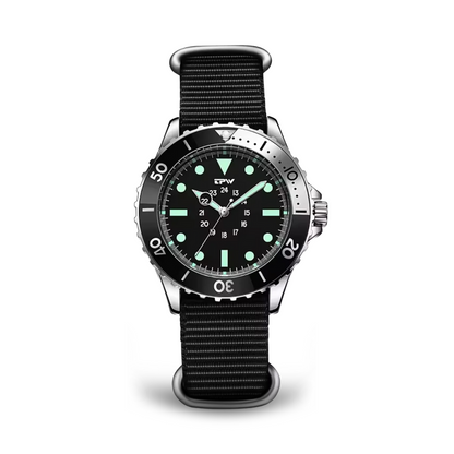 Herren Taucheruhr Wasserdicht Militärstyling Schwarz