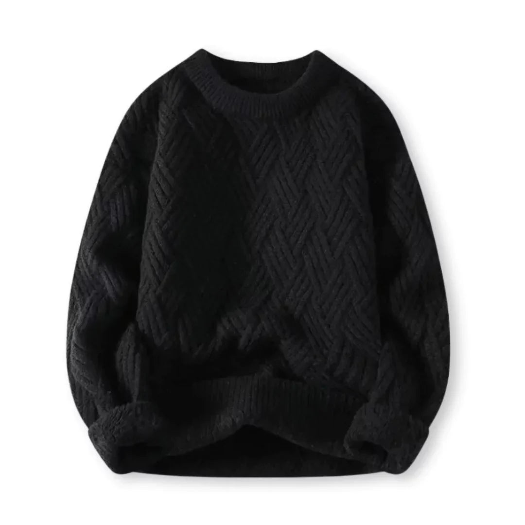 Herren Pullover Wollmischung Klassisch Warm Zopfmuster
