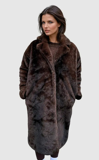 Damen Kunstpelzmantel Elegent Weich Innenfutter - BerlinGlamour