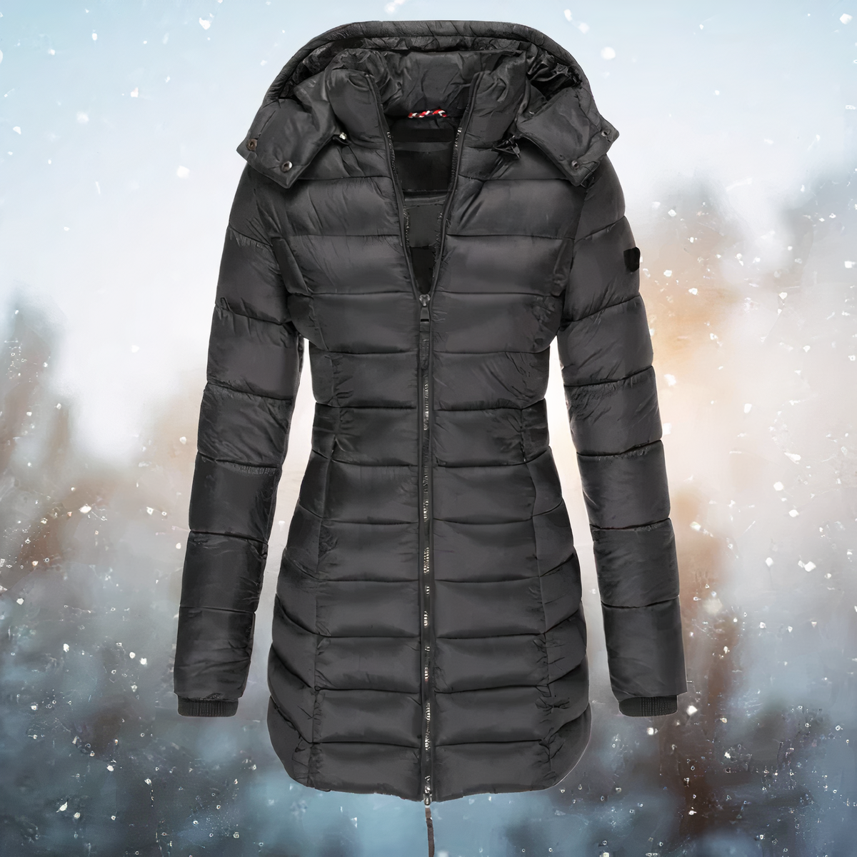 Damen Wintermantel Puffer Tailliert Warm