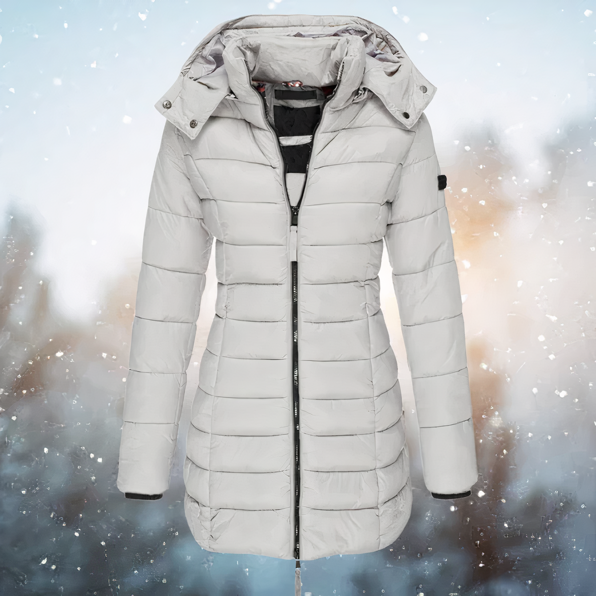 Damen Wintermantel Puffer Tailliert Warm