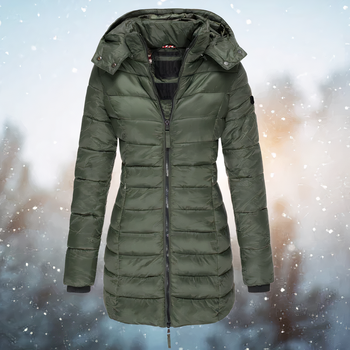Damen Wintermantel Puffer Tailliert Warm