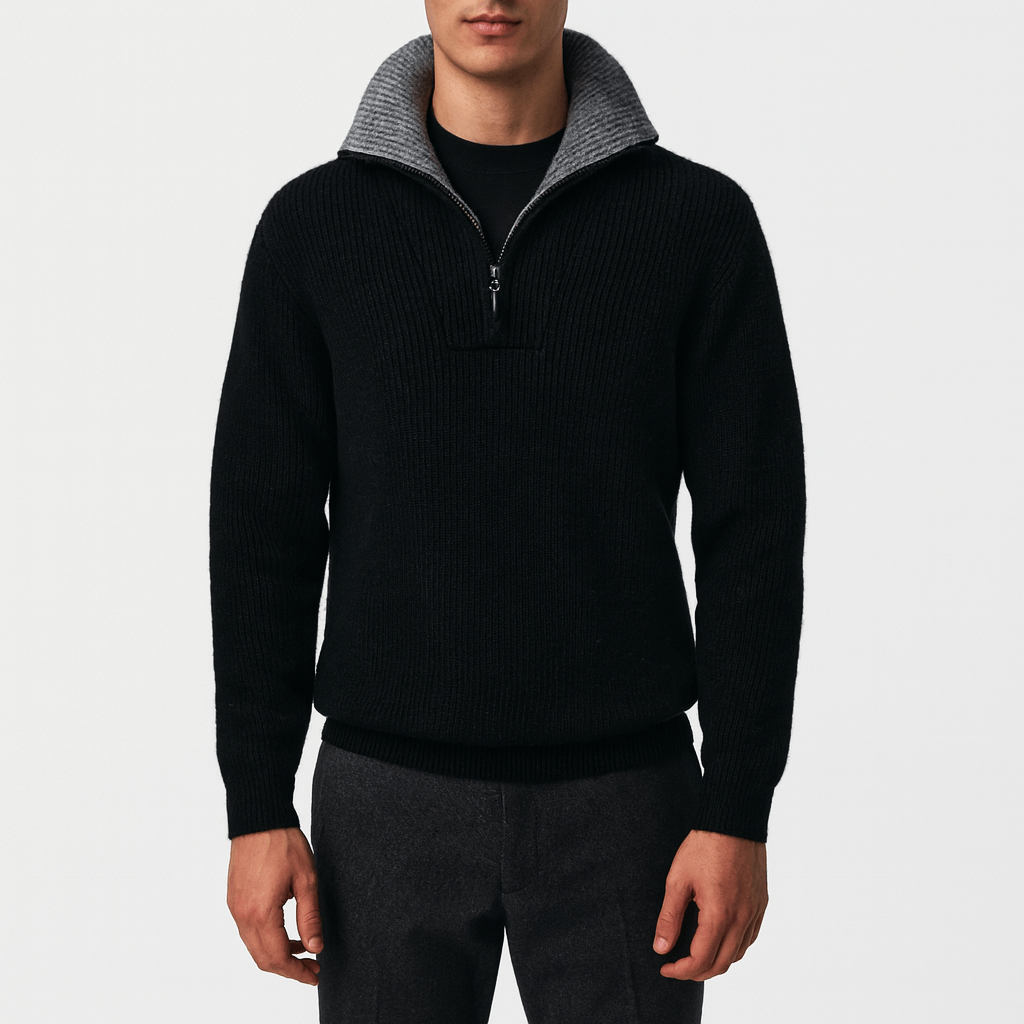 LUXEOUTFIT | Alpiner Pullover mit Viertelreißverschluss 1