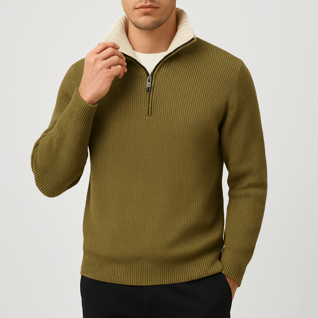 LUXEOUTFIT | Alpiner Pullover mit Viertelreißverschluss 2