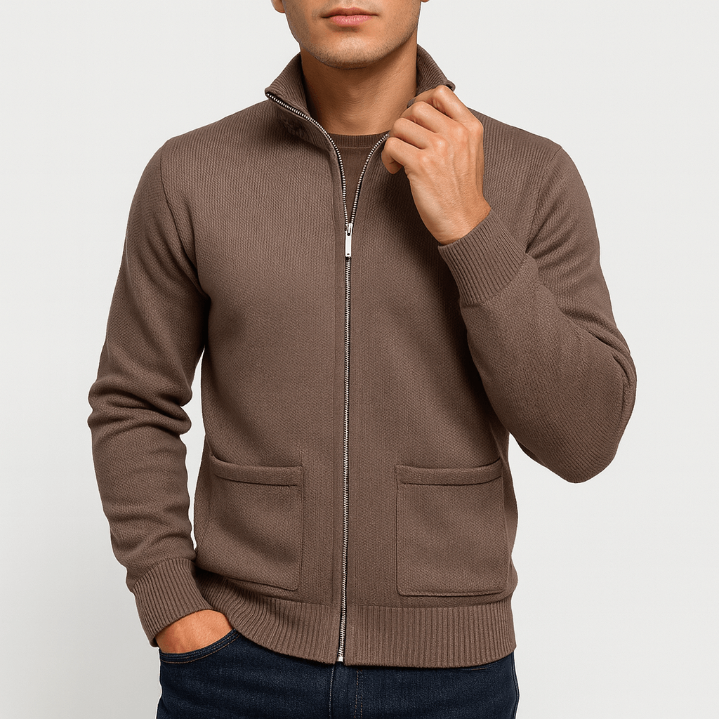 LUXEOUTFIT | Baumwoll-Cardigan mit durchgehendem Reißverschluss 0