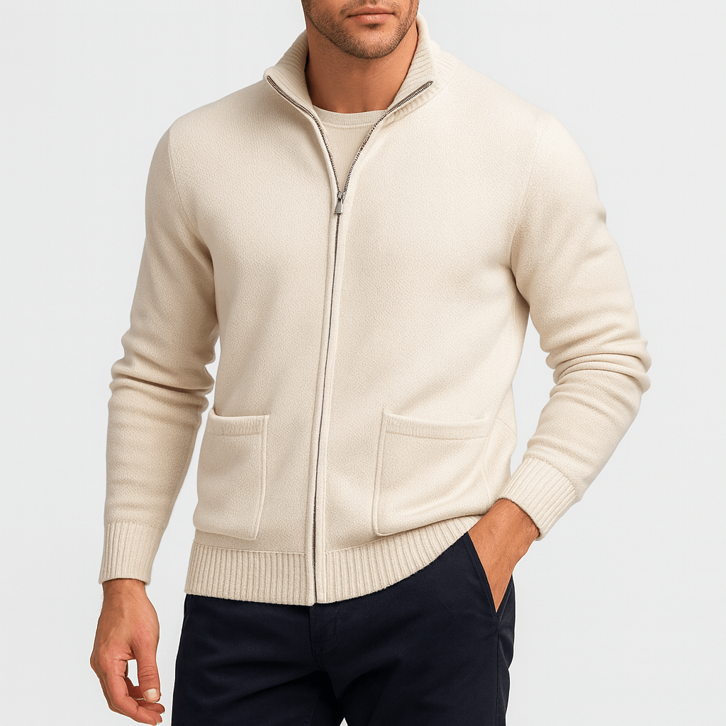 LUXEOUTFIT | Baumwoll-Cardigan mit durchgehendem Reißverschluss 2