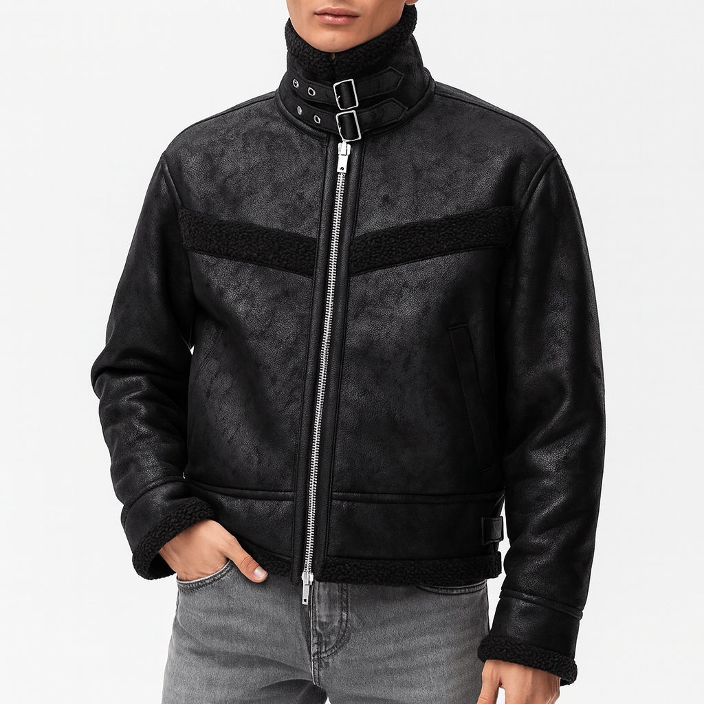 LUXEOUTFIT | Bomberjacke mit Sherpa-Besatz 1