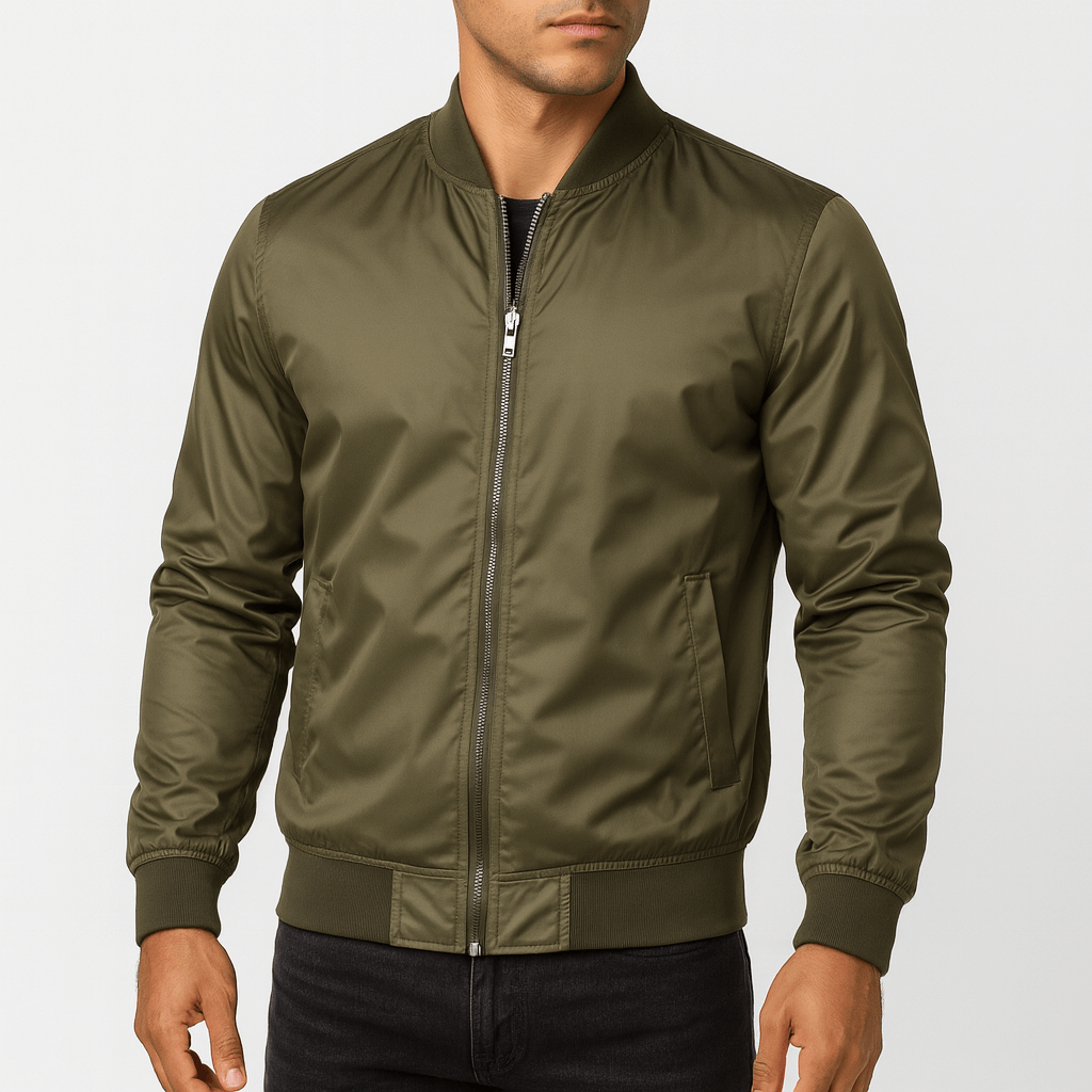 LUXEOUTFIT | Bomberjacke mit geripptem Kragen 0