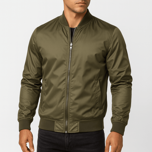 LUXEOUTFIT | Bomberjacke mit geripptem Kragen 0