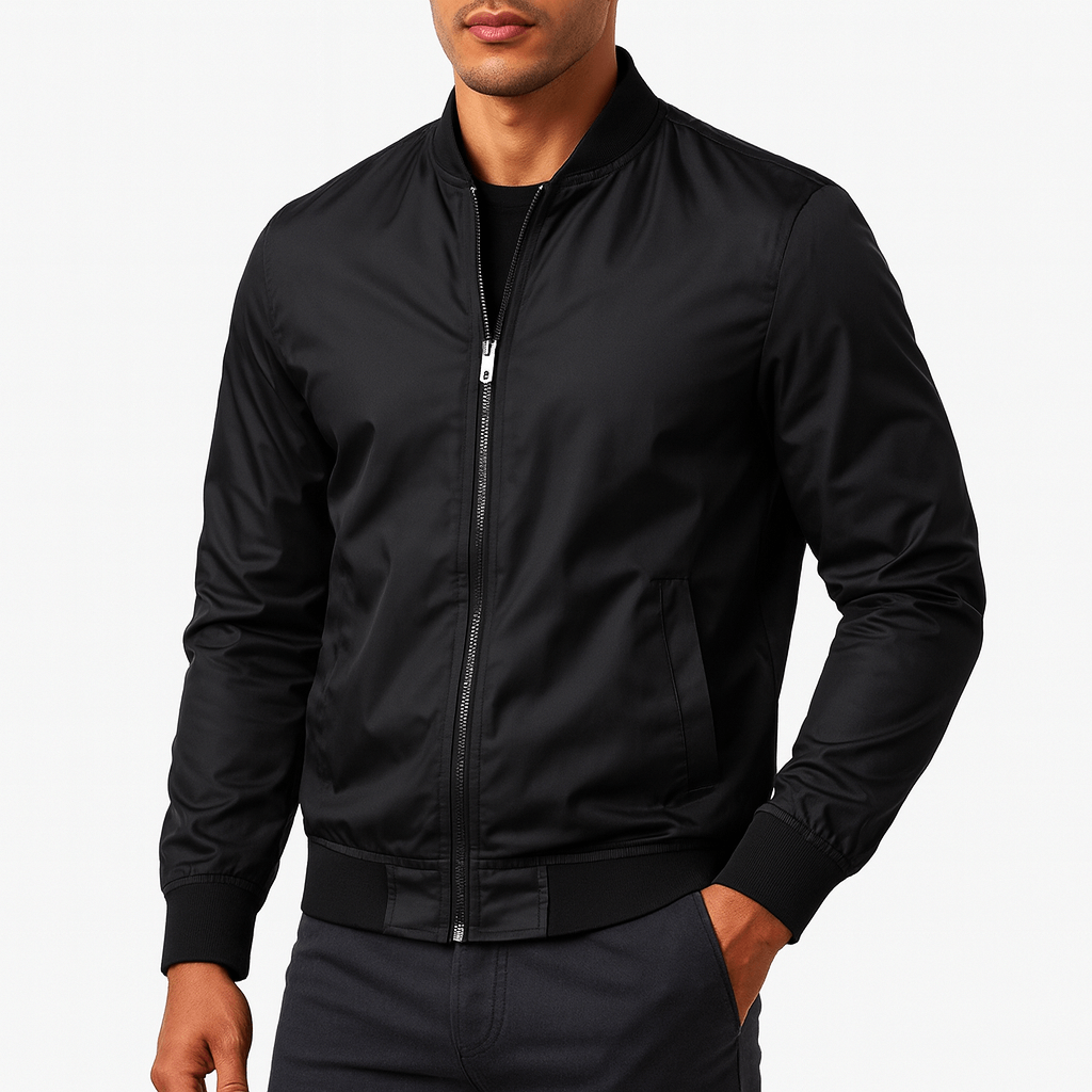 LUXEOUTFIT | Bomberjacke mit geripptem Kragen 1
