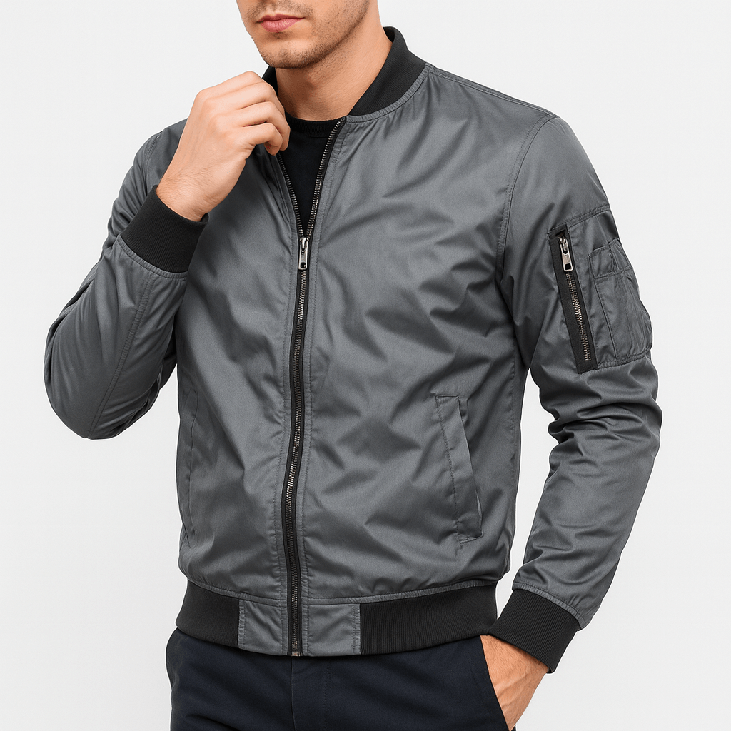LUXEOUTFIT | Bomberjacke mit geripptem Kragen 2