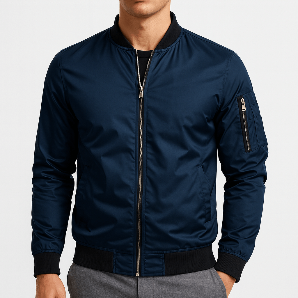 LUXEOUTFIT | Bomberjacke mit geripptem Kragen 3