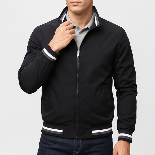 LUXEOUTFIT | Bomberjacke mit gestreiftem Kragen 0