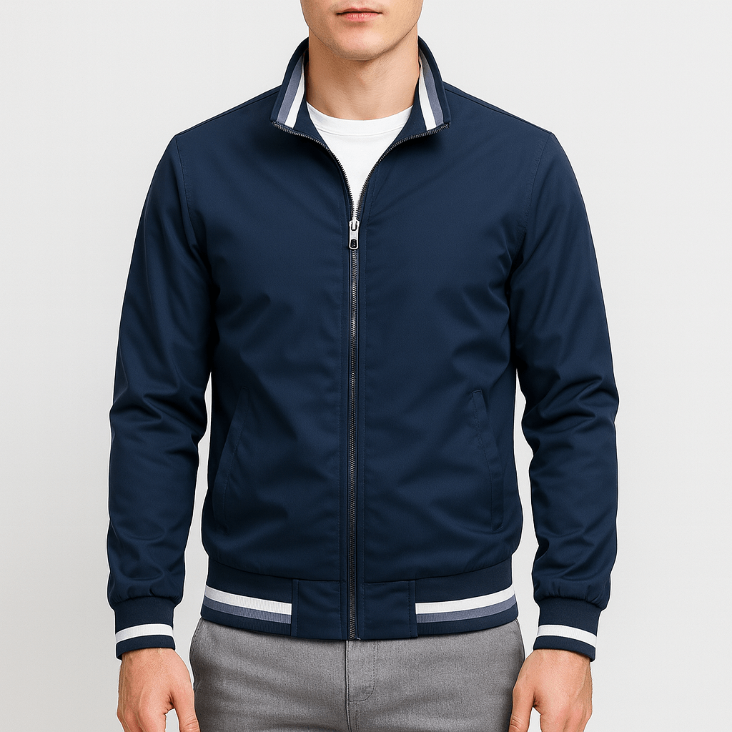 LUXEOUTFIT | Bomberjacke mit gestreiftem Kragen 1