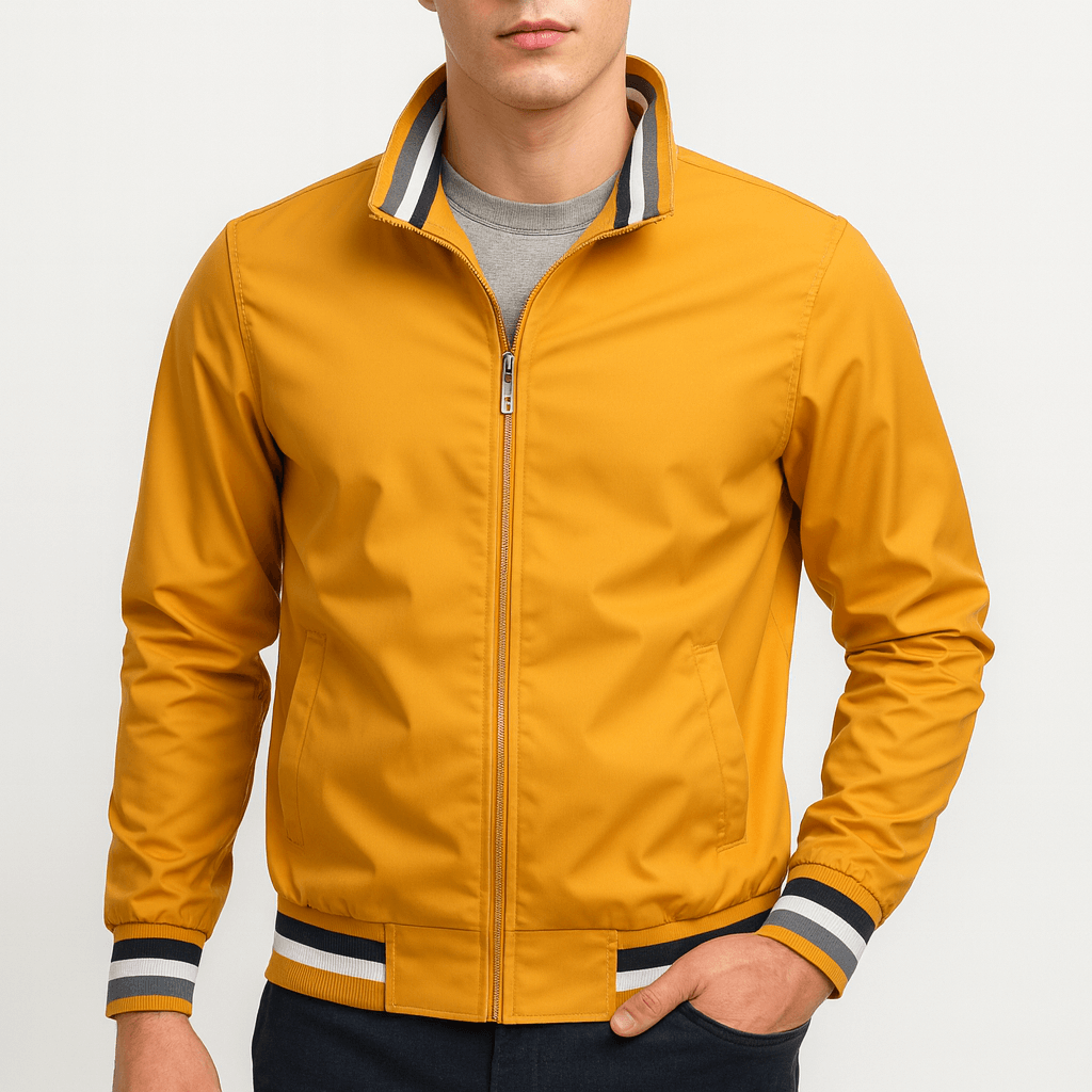 LUXEOUTFIT | Bomberjacke mit gestreiftem Kragen 3