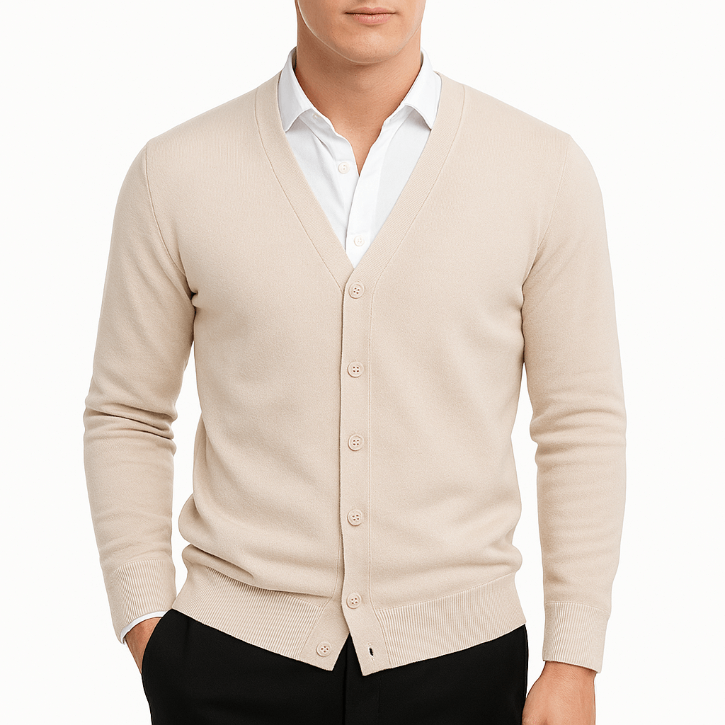 LUXEOUTFIT | Button-Down-Cardigan mit V-Ausschnitt 0