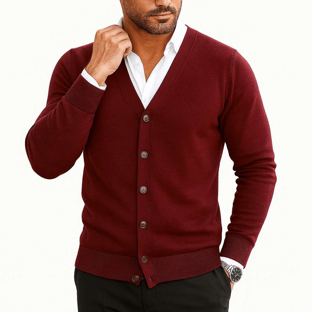 LUXEOUTFIT | Button-Down-Cardigan mit V-Ausschnitt 1