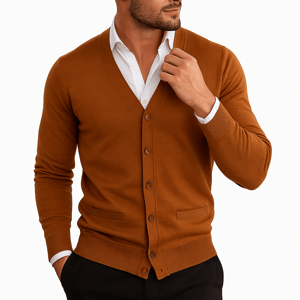 LUXEOUTFIT | Button-Down-Cardigan mit V-Ausschnitt 2