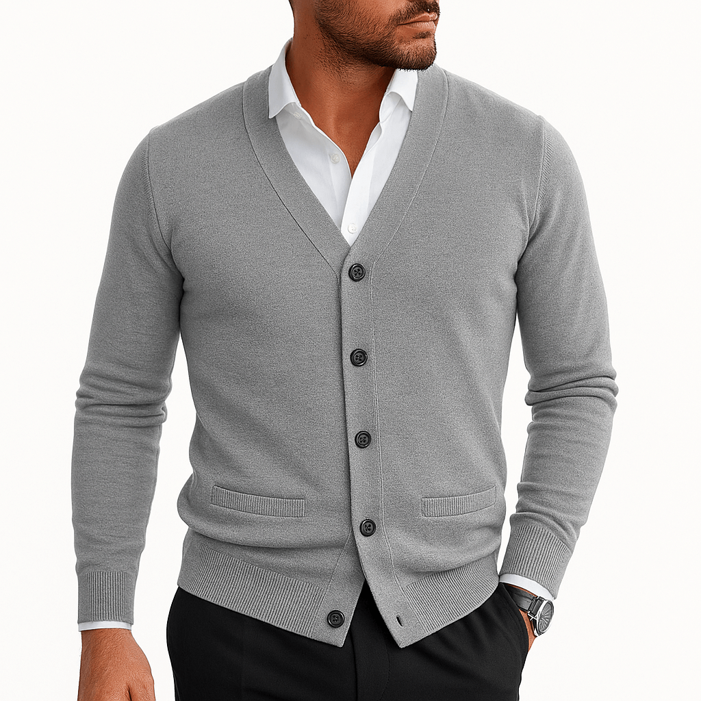 LUXEOUTFIT | Button-Down-Cardigan mit V-Ausschnitt 3