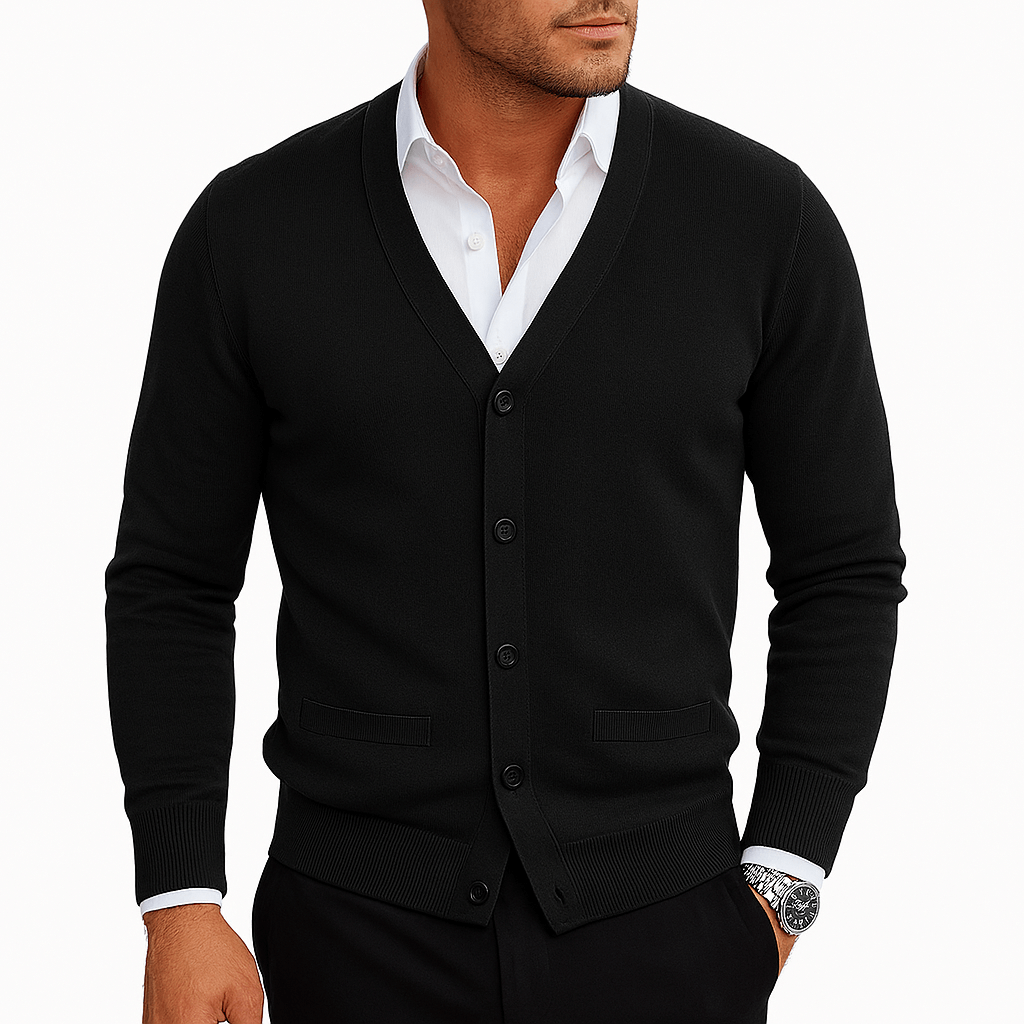 LUXEOUTFIT | Button-Down-Cardigan mit V-Ausschnitt 4