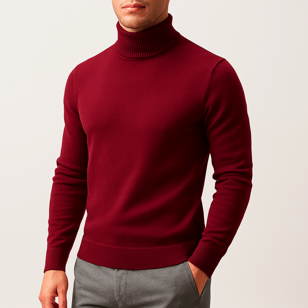 LUXEOUTFIT | Einfarbiger Rollkragenpullover 0