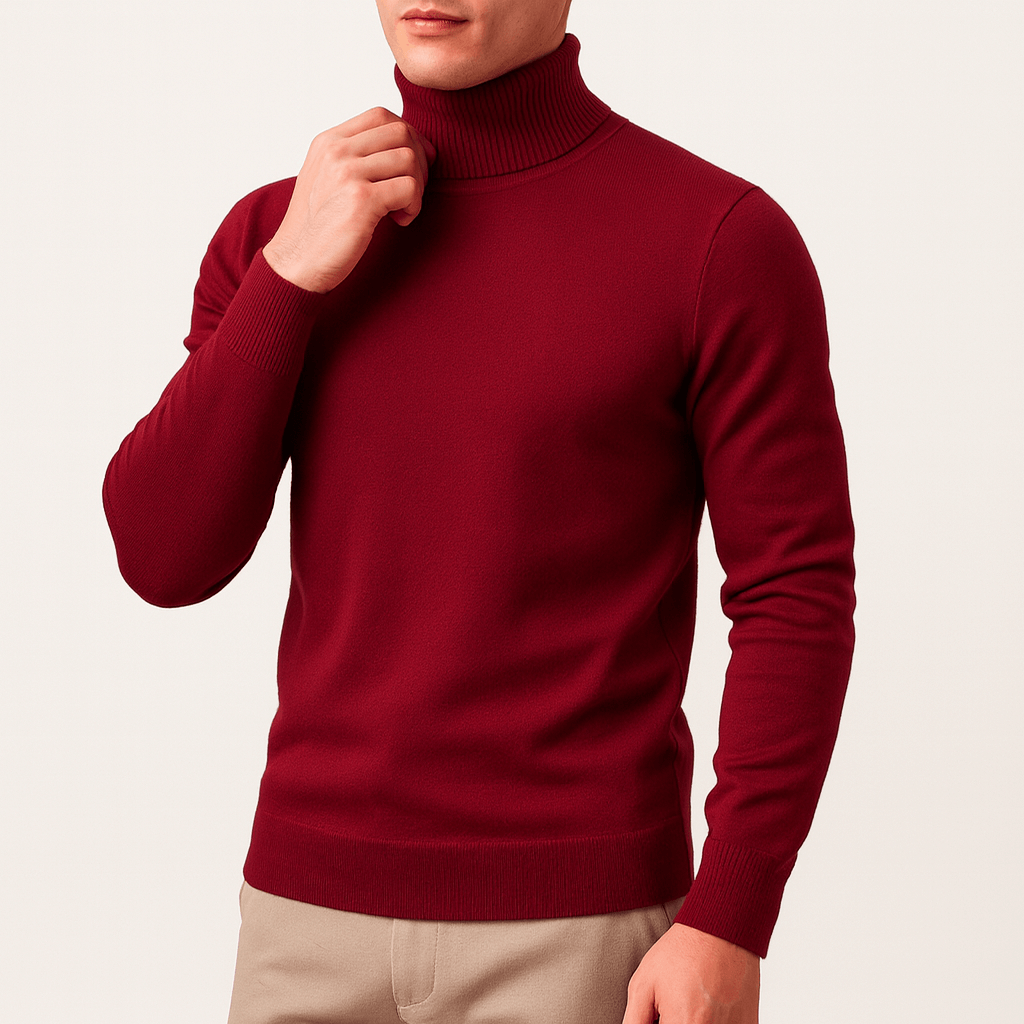 LUXEOUTFIT | Einfarbiger Rollkragenpullover 0