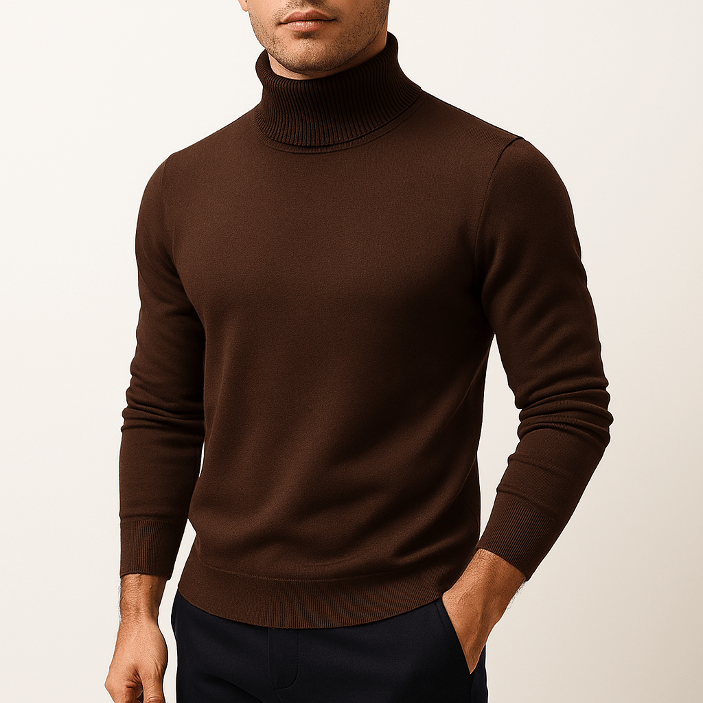 LUXEOUTFIT | Einfarbiger Rollkragenpullover 1