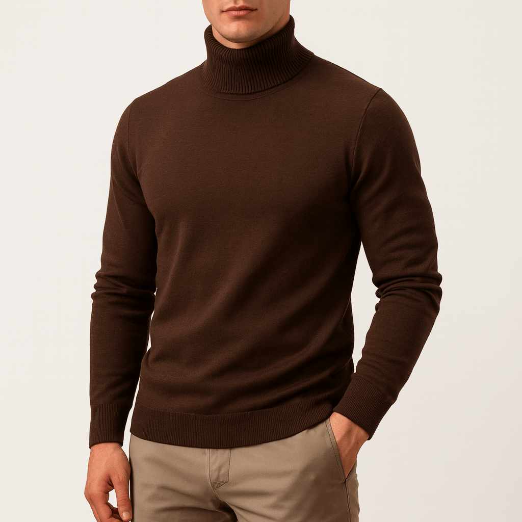 LUXEOUTFIT | Einfarbiger Rollkragenpullover 1
